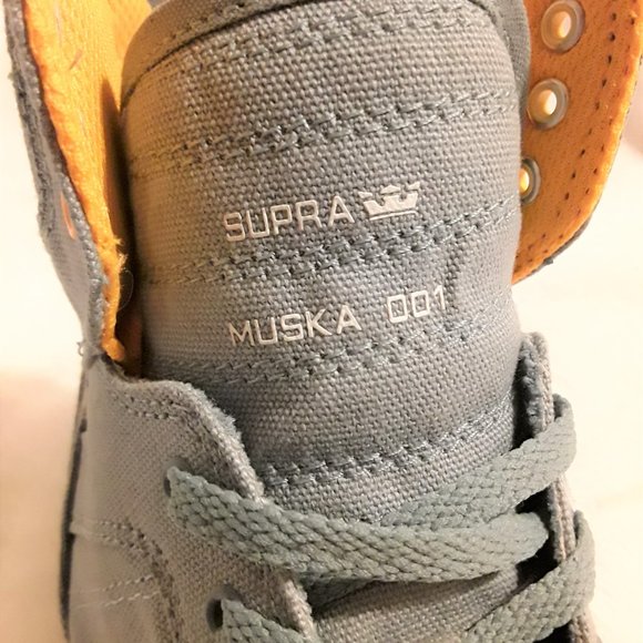 Supra Muska 001 Yellow and Gray High Top Sneakers - Picture 5 of 7